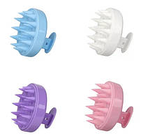 Щітка-масажер піноутворювач для миття голови з силіконовими зубцями