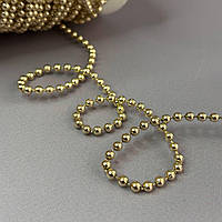 Намистина на нитці 1 метр, Ø4 мм, золото