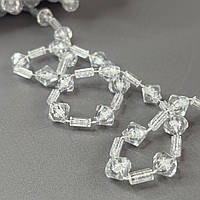 Намистини на нитці 11 мм кристали біконус - прозорий