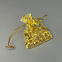 Мішечок подарунковий з органзи 7х9 см - золотий