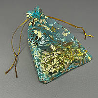 Мішечок подарунковий з органзи 9х12 см - блакитний