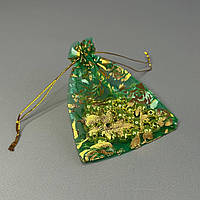 Мішечок подарунковий з органзи 9х12 см - зелений