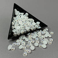 Напівнамистини перламутрові 6 мм, 20 гр/уп колір - білий з АВ покриттям