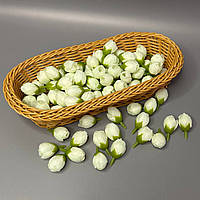 Бутон трояндочки 2 см- молочно-білий