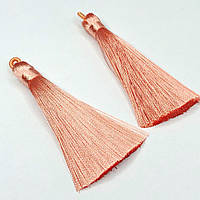 Шовкові китиці для сережок 8 см - персиковий