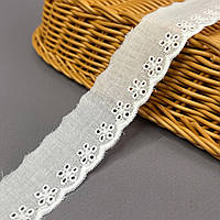 Мереживо на батисті Прошва 3 см - молочний матовий