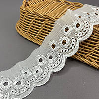 Мереживо на батисті Прошва 5 см - білосніжний