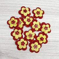 Фетрові квіточки для декору 3см червоні
