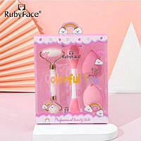 Набір для догляду за обличчям 4в1, рожевий