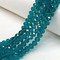 Намистини кришталеві рондель 8х6мм, нитка-60 од, морська хвиля прозорий