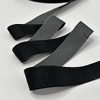 Оксамитова стрічка декоративна 2,5 см. боб. 20 м - чорний