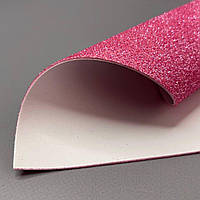 Фоаміран з глітером на клейовій основі 1,6 мм - 1 лист А4 - рожевий темний (#025)