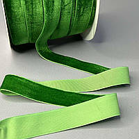 Оксамитова стрічка декоративна 2 см 46м - трава