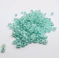Бісер китайський Finding Розмір 2 мм перламутровий з профарбованою серединкою Світло-бірюзовий Упаковка 50 грам