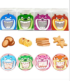 Пакети асорті 10х10 см Монстр різнокольоровий подарункові з липкою стрічкою фасувальні набір 10 шт, фото 4