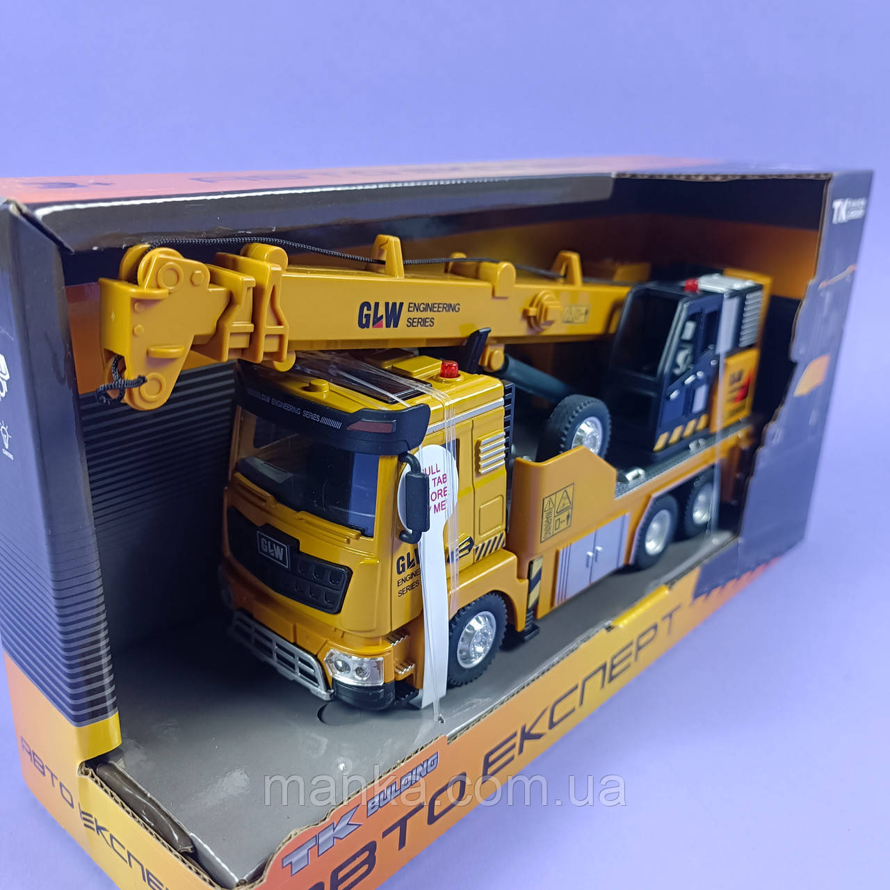 Спецтехніка кран TK-49322  "Авто Експерт", металопластик, 1:40, звук, світло, інерція, рухомі елементи,, фото 1