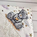 Демісезонний конверт Teddy для новонароджених, сірий з принтом ведмежа (латка), фото 3