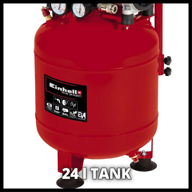 Потужний компресор Einhell TE-AC 135/24 Silent Plus : 750Вт, 8 бар, 24 л 3