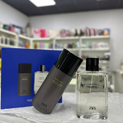 Набір для чоловіків Zara туалетна вода Man Gold 90мл + дезодорант Man Gold 150мл, фото 1
