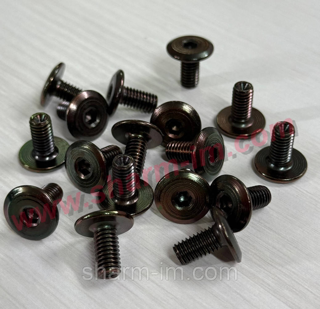 Гвинт меблевий із плоскою головкою під шестигранний ключ М6х12 мм Чорний