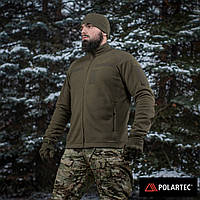 M-Tac тепла зручна військова флісова кофта хакі на блискавці Fleece Polartec
