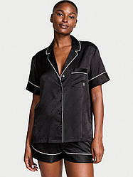 Сатинова піжама з шортами Victoria's Secret Satin Short Pajama Set, Чорна