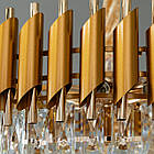 Сучасна кришталева люстра на 11 ламп Е14 колір каркасу золотий D-0112-600GD+SGD, фото 3