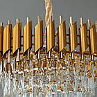 Сучасна кришталева люстра на 11 ламп Е14 колір каркасу золотий D-0112-600GD+SGD, фото 4