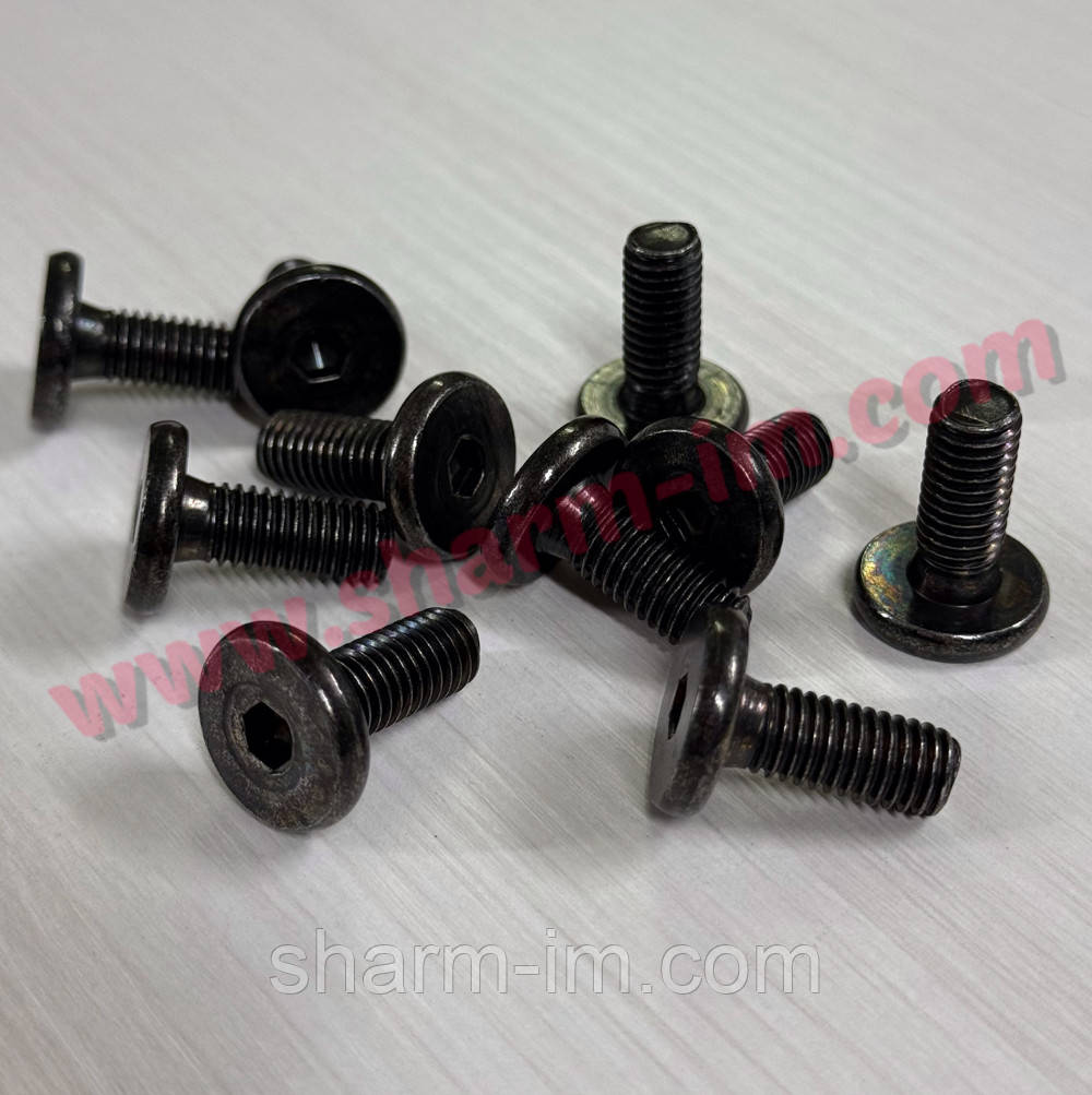 Гвинт меблевий із плоскою головкою під шестигранний ключ М8х20 Чорний