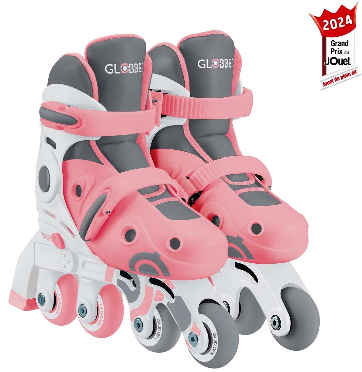 Роликові ковзани Globber 2в1 розмір 30-33 пастельно-рожеві (783-210)