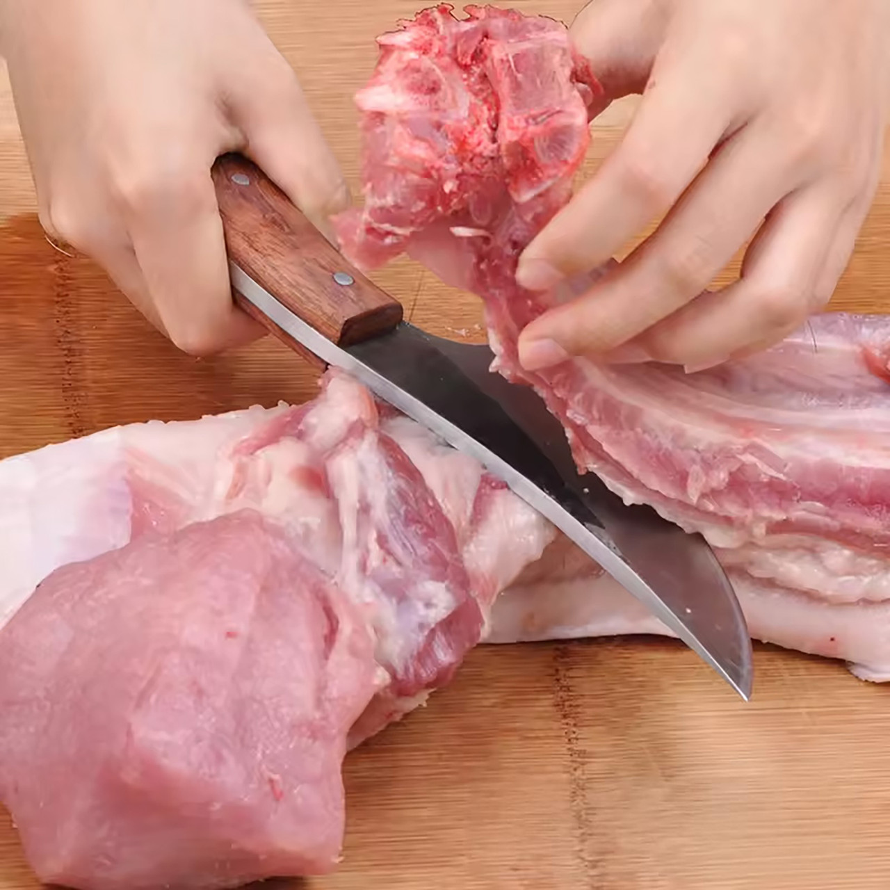 Обвалочний ніж для м'яса Satori з нержавіючої сталі з дерев'яною рукояткою 31 см
