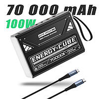 Мощный Повербанк для Ноутбука 100W 70000 mAh MOVESPEED Z70 Pro Power Bank для ноутбука 65W - 100W 19V 20V 5A