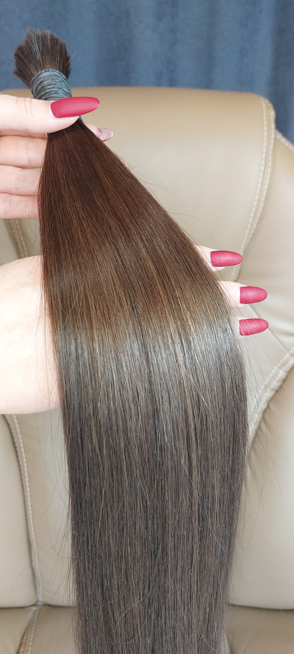 Слов'янське волосся для нарощення нефарбоване, 54 см 106 гр, фото 1