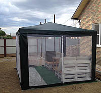 Намет 3 на 3, Павільйон садовий 3х3, Тент-намет з москітною сіткою, Альтанки намети для дачі, Намет садовий