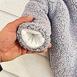 Теплий комбінезон Тедді з принтом Ведмедик для новонароджених, сірий, фото 3