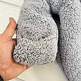 Теплий комбінезон Тедді з принтом Ведмедик для новонароджених, сірий, фото 4