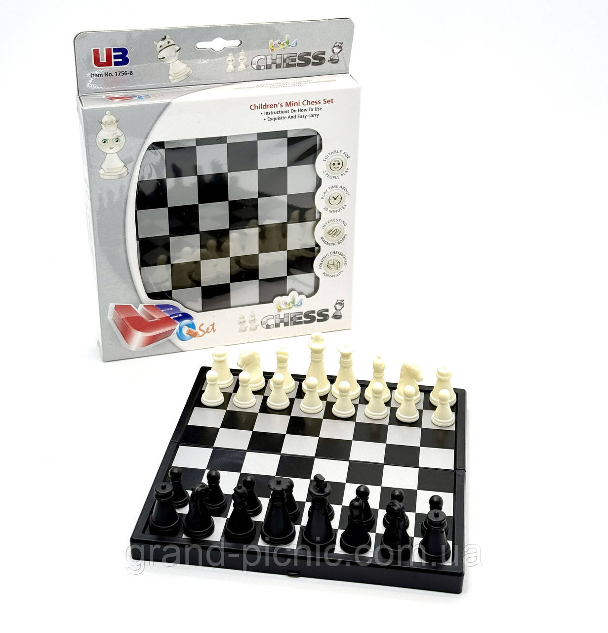 Шахи компактні магнітні дорожні пластикові, фото 1