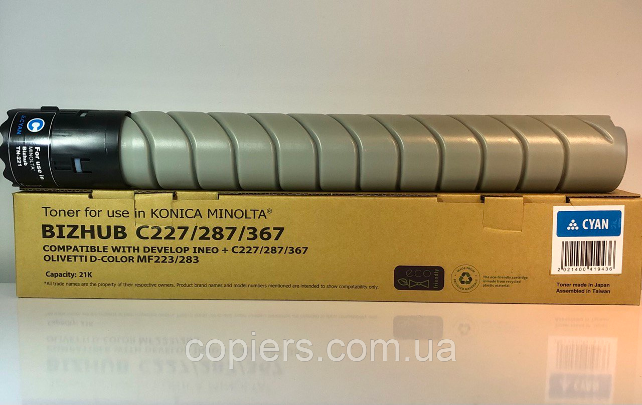 TN221C тонер картридж Konica Minolta Bizhub c227/ c287 Tomoegawa, Japan, tn-221c