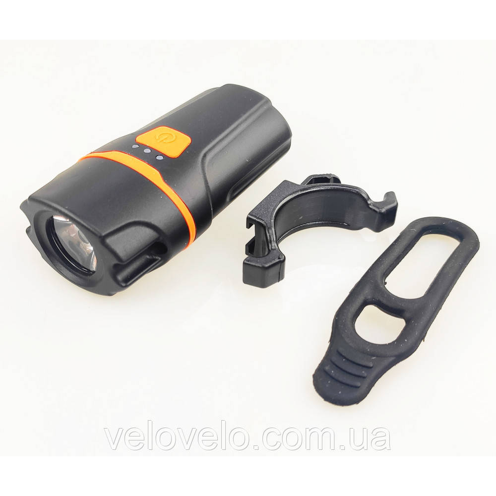 Ліхтар передній AU234 400LM, акум.1200mAh, USB