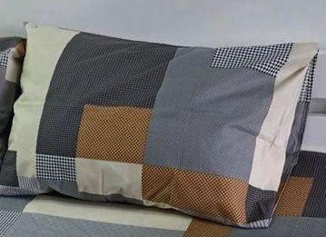 Наволочка бязь 50х70 см., принт: Печворк сірий