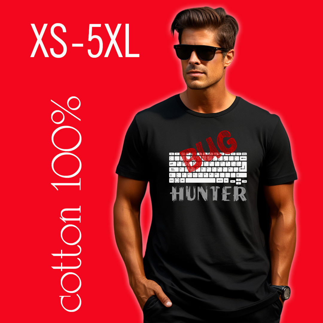 Футболка унісекс Stedman з принтом BUG HUNTER XS чорна, фото 1