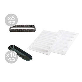 Набір форм для тартів OBLONG Silikomart KIT TARTE RING OBLONG 146x35 MM