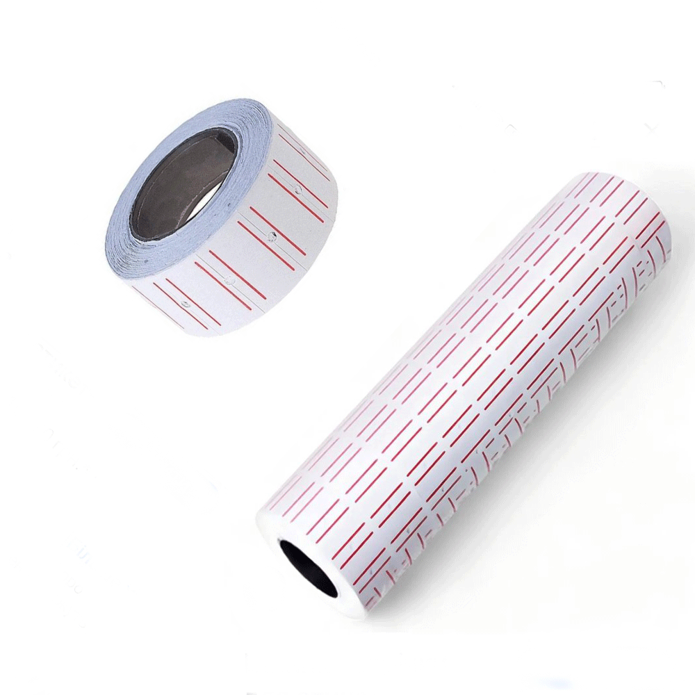 Цінник - стрічка 10 х 500 шт самоклеючий  для Єтикет-Пістолета 21х12 мм білий, фото 1