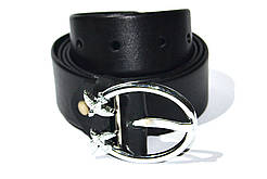 Шкіряний ремінь жіночий чорний 1200х35 мм