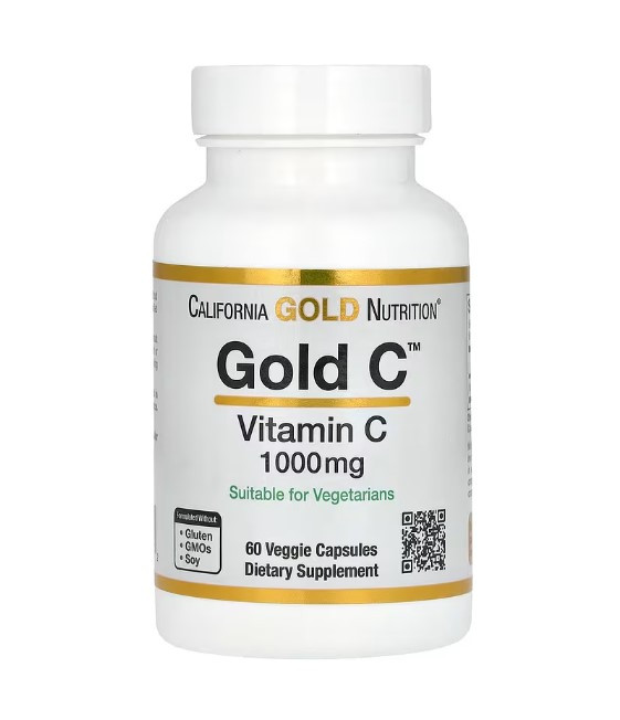 California Gold Nutrition, Gold C, Вітамін С, 1000 мг, 60 вегетаріанських капсул