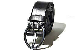 Шкіряний ремінь жіночий чорний 1250х35 мм