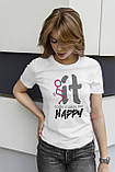 Футболка унісекс Stedman з принтом  CODE MAKES ME HAPPY XS біла, фото 3