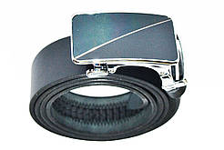 Шкіряний ремінь унісекс чорний автомат 1150х35 мм