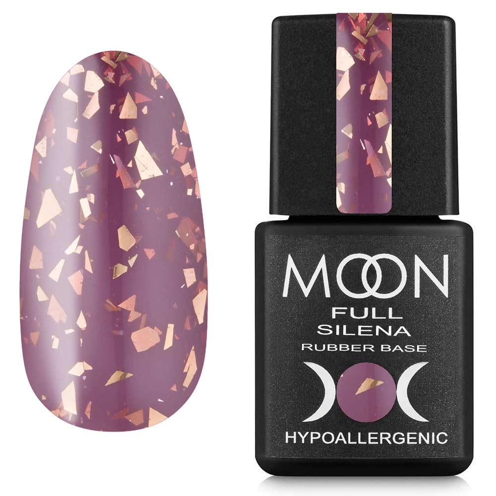 База каучукова з поталю Moon Full Potal Rubber Base Silena №2036 (світло-пурпуровий із золотою поталю), 8мл