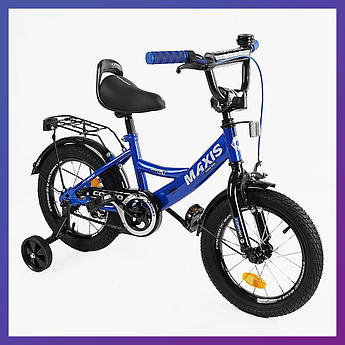 Велосипед дитячий двоколісний сталевий Corso MAXIS-14722 14" зріст 95-115 см вік 3 до 6 років Синій